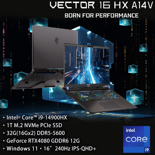 MSI Vector 16 HX A14VHG 293TW i9-14900HX 32G RTX4080 1T 全省提貨