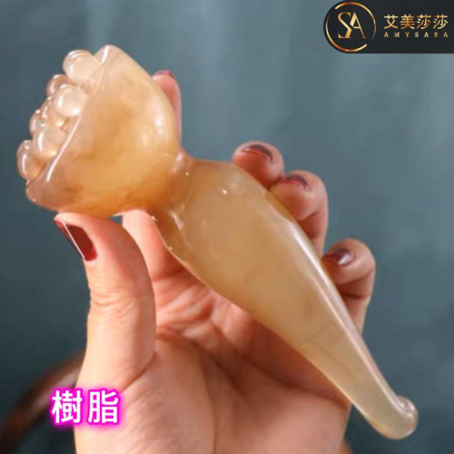 艾美莎莎（滿額送A醇精華液）樹脂 牛角蓮蓬撥筋棒 牛角小雪人蓮蓬 臉刷面部按摩刷 面部撥筋棒眼部撥筋棒 蓮蓬面部按摩刷