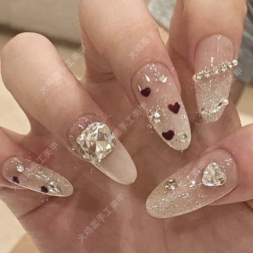 《預購》火雞面 心甜意洽 甜酷愛心氣質 小紅書同款純手工穿戴甲