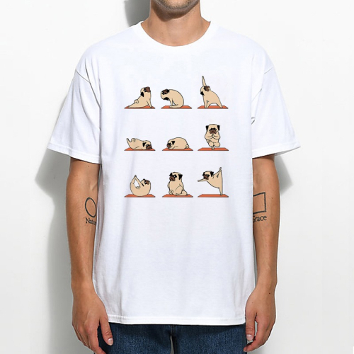 Pug Yoga 短袖T恤 2色 巴哥犬哈巴狗瑜珈趣味幽默動物印花潮T