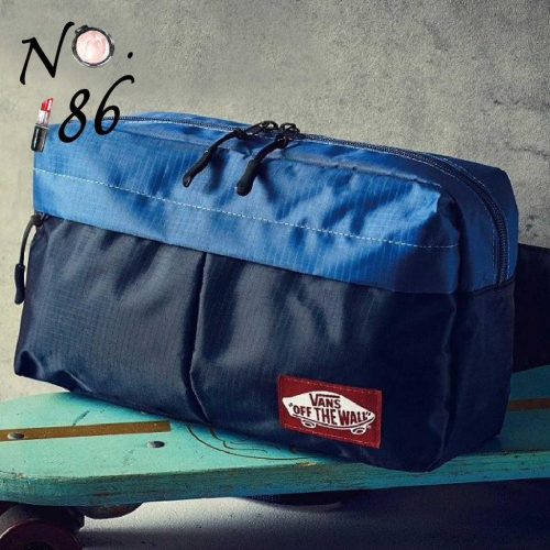 袋我走【VANS 藍色拼接腰包/斜背包】