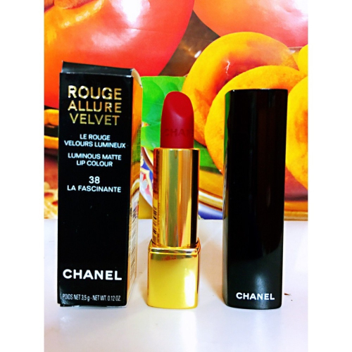 ☆春盛實業☆Chanel 香奈兒 香奈兒 超炫耀的絲絨唇膏 色號:38 愜意的 ~閃爍的珍貴紅色 百貨公司專櫃盒裝正貨