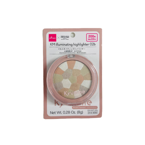 日本大創 彩妝品 化妝品 提亮修容 珠光修容 02b Brown Diamond (棕鑽)透明感KM 閃亮修容餅 附粉撲
