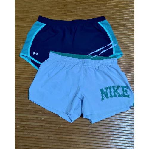 二手 Nike綠色 Under Armour 藍色 運動短褲 M 女款