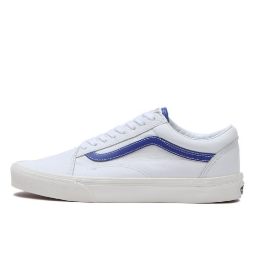 [unclev1966] Vans Old Skool 白皮革 白色 藍線 韓風 休閒 滑板鞋 男女款