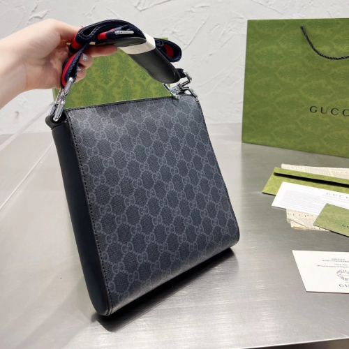 GUCCI古馳包包 Supreme帆布Black郵差包 單肩包 側背包 斜背包 小方包 旅行包 商務通勤包 男生包包 百