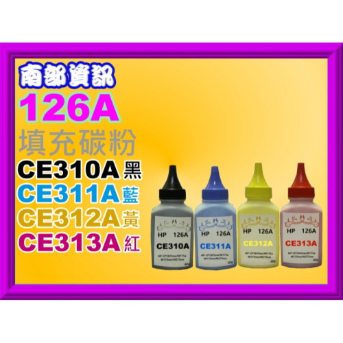 南部資訊【含稅】CP1025w/M176/M177/M251/M276填充碳粉CE310A/CF350/CF210A