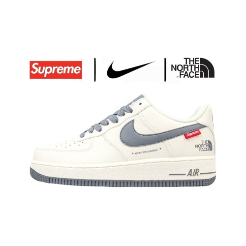 ?Nike AF1 X The North Face X Supreme 空軍1號三方聯名款 米白深灰勾