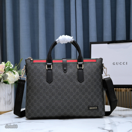 【Gucci】古馳男士公事包手提包斜挎包真皮經典印花可調節肩帶多隔層耐磨送領導老公禮物多功能簡便出門出差必備高端大氣