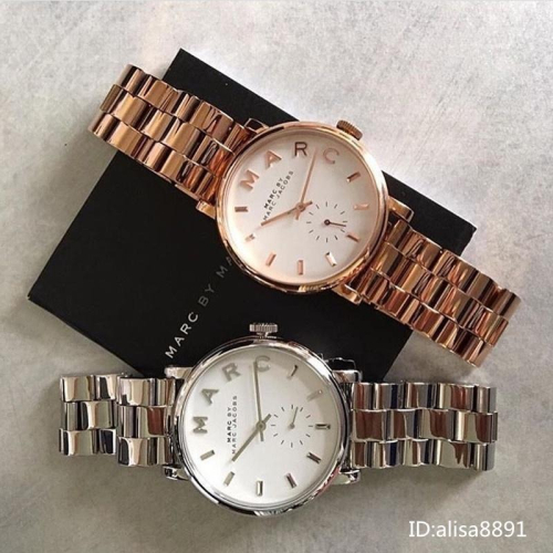 馬克雅克布 MARC JACOBS手錶 玫瑰金時尚潮流女錶 女生石英手錶 MBM3244 三眼計時手錶 玫瑰金色鋼帶錶