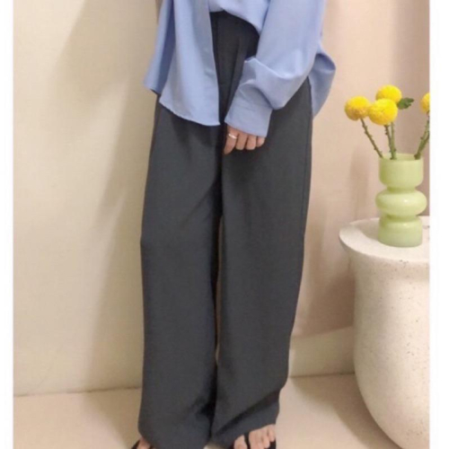 現貨♡ 西裝褲 寬褲 韓版 高腰 垂落感 直筒褲 百搭 顯廋 落地褲 長褲女