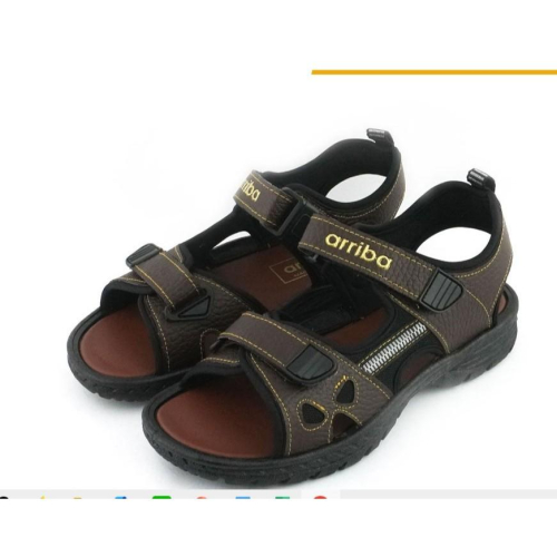 [kikishoes]ARRIBA艾樂跑男涼鞋鞋-易穿脫輕量涼拖鞋-咖啡-可以調腳背涼鞋-寬度可以調-台灣製涼鞋