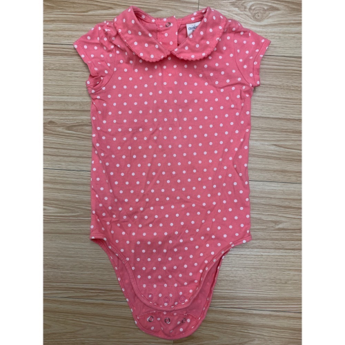 二手保存良好 OSHKOSH B’gosh 嬰兒寶寶幼兒 水玉點點圓領公主袖包屁衣 24m 童裝