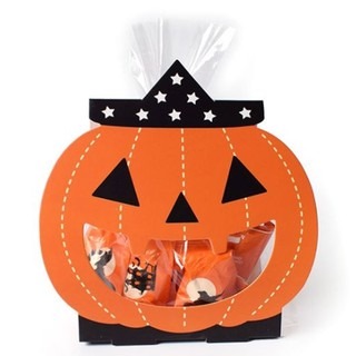 [Hare.D]台灣現貨 南瓜造型 立體紙托包裝袋組 Halloween 萬聖節 禮物袋 糖果袋 餅乾袋 牛軋糖 造型