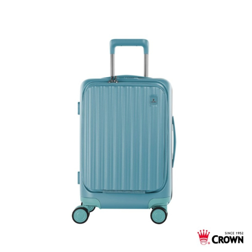 【CROWN】BOXY 21吋前開式登機箱-鼠草綠 趣買購物旅遊生活館