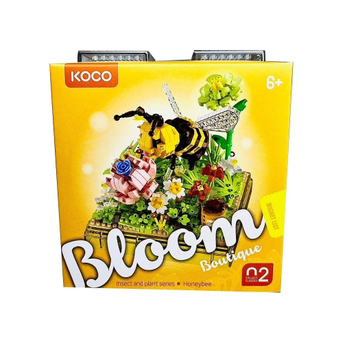 KOCO透明盒裝昆蟲和植物積木(蜜蜂)