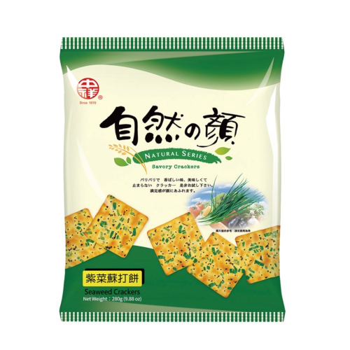 中祥自然顏紫菜蘇打餅乾-量販包 280g