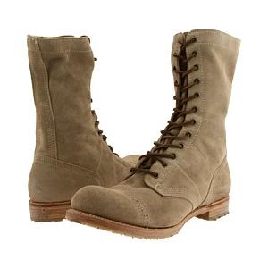365美金【Made in USA】VINTAGE JUMP Boot 麂皮 淺棕沙色 高筒靴 傘兵靴 賠售US10
