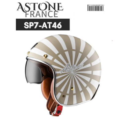 ASTONE SP7 AT46 彩繪 經典菱格紋棕色皮革內襯 全新歐式復古帽