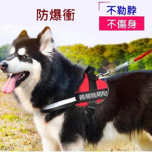 Caiyi 小中大型犬防暴衝K9胸背帶 寵物防暴衝帶 狗胸背帶 寵物防暴衝 牽繩 寵物胸背帶 M