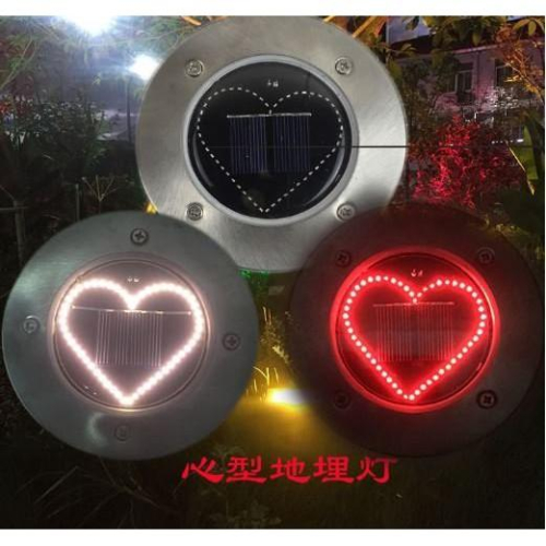☆四月科技能源☆新款光控太陽能燈 太陽能心型53LED花型地埋燈草坪燈花園燈A0321-5
