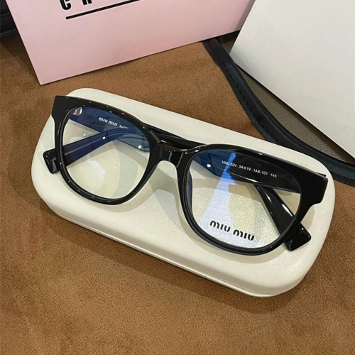 Miu Miu眼鏡VMU02V黑框眼鏡素顏眼鏡近視眼鏡光學眼鏡大框眼鏡板材眼鏡男女同款時尚潮流顯瘦54-19-145