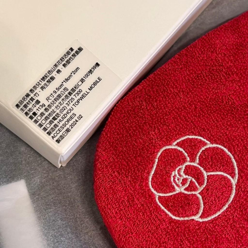 CHANEL 香奈兒1號紅色山茶花舒活眼罩 9.5*18*2 專櫃貨