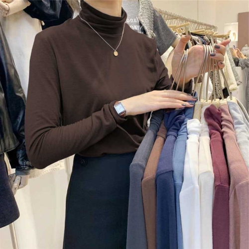 內搭高領心機打底衫女春秋季韓版chic洋氣修身顯瘦保暖百搭上衣服