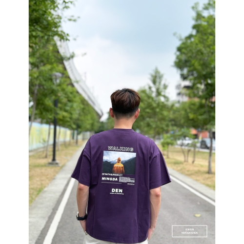 『新品上市』重磅Mingda望山人短T(NOF2405S6014)-紫