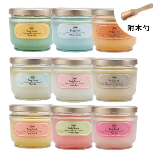?[現貨?贈原廠木勺] 全新升級 SABON 身體磨砂膏 600g 320g PLV 白茶 以色列綠玫瑰 茉莉花語