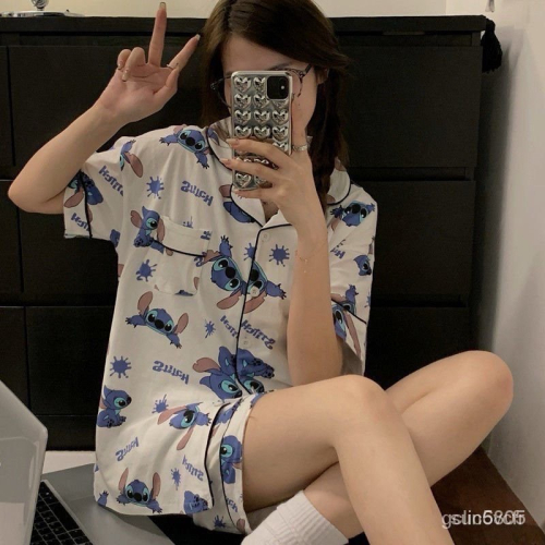 卡通兩件式短袖褲睡衣