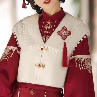 【倚夢閣】祥瑞 漢服 馬甲背心 外套 漢元素 中式 古風 中國風 少女 拜年服 新年 lolita 古裝 L碼