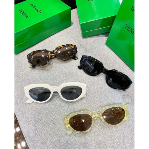 BOIIECA VENETA款復古貓眼太陽眼鏡復古百搭顯臉小瘦臉黑白玳瑁款男女明星同款墨鏡時尚潮流52-21-145