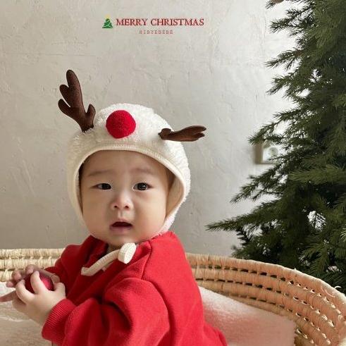 【兩件免運】韓國??童裝 Hibyebebe 小麋鹿帽帽 兒童帽子 寶寶帽子 聖誕節 聖誕老公公 韓國代購