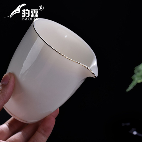 羊脂玉德化白瓷公道杯泡茶濾一體分茶器公杯陶瓷茶具茶漏套裝茶鬥