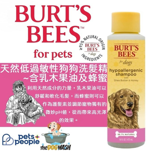 ?美國名牌? Burt＇s Bees 蜜蜂爺爺 低過敏性狗狗沐浴露 含乳木果油和蜂蜜