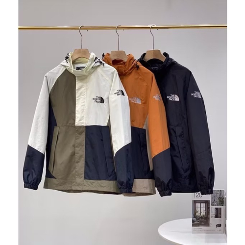 出清特價現貨黑M 三色 THE NORTH FACE 北面 拼色拼接 連帽風衣 外套
