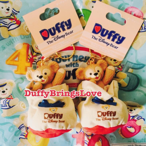 《現貨》2016香港/日本迪士尼 達菲Duffy 小帆布包 水桶包 鑰匙圈 水桶包 吊飾