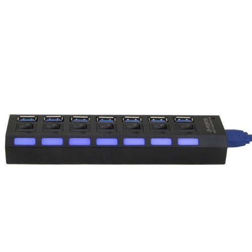 USB3.0 hub 7口 7埠高速集線器 獨立開關控制隨插即用 可外接電源 支援win10