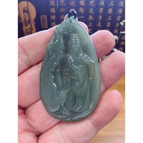 天然翡翠A貨-乘鳳觀音掛件 商品編號061405