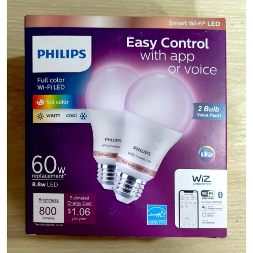 【全新未拆】Philips 飛利浦｜WiZ 智慧燈泡｜Wifi 彩光 燈泡 wifi燈泡 彩色 E27 E26 智能家居