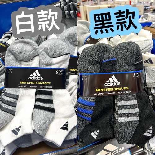 Costco好市多 Adidas 男運動短襪 6入組 (6雙/組）Adidas Men‘s Socks adidas