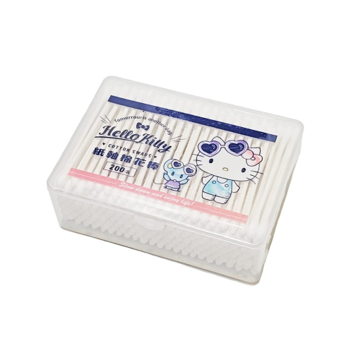 正版 Hello Kitty 紙軸棉花棒 200支/盒 三麗鷗授權