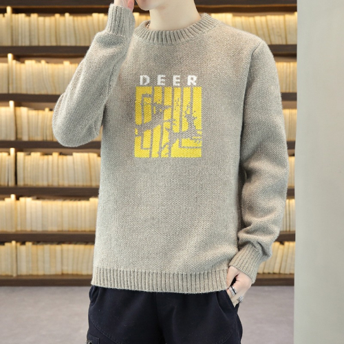 秋冬季男士毛衣2021新款保暖內衣加絨加厚針織衫青少年潮牌線衣服