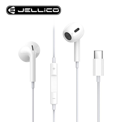 JELLICO TYPE-C 線控半入耳式耳機X14白
