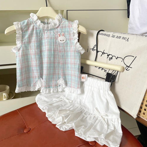 [CCbaby]韓版女童兔子刺繡背心套裝-預購