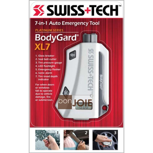 Swiss+Tech 7 合 1 BodyGard XL7 車用安全工具組 胎壓 胎紋深度檢測器 擊破器 胎壓計 破窗