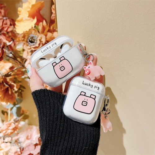透明幸運小豬AirPods3 保護套 3代 pro 保護套 2代 1代 蘋果 三代 保護套 耳機殼 藍牙 藍芽耳機套
