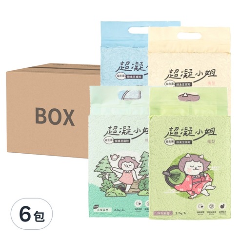 【貓狗食堂】超凝小姐-益生菌除臭豆腐砂(箱購6包)｜5款任選｜貓砂 豆腐砂 破碎砂 米粒砂 益生菌貓沙 除臭貓砂