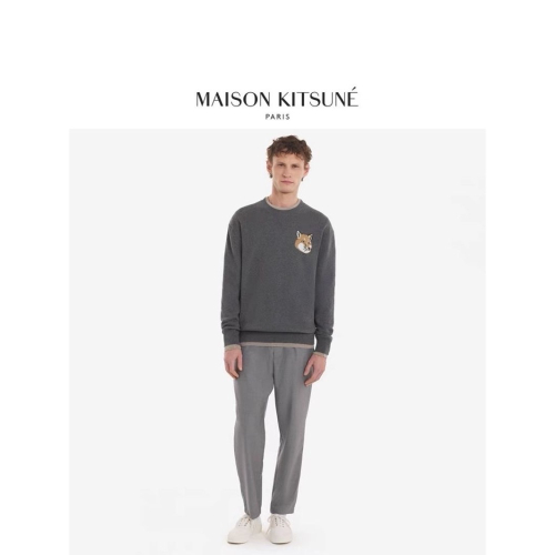 小狐狸針織衫 毛衣 經典MAISON狐狸頭 KITSUNE刺繡寬松潮流 MK狐狸頭提花針織衫休閒寬松情侶簡約套頭毛衣潮